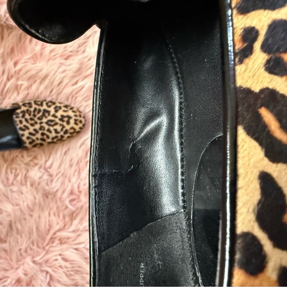 Nine West Leopard Print Calf Hair Studded Back Loafers Size 8 - Picture 7 of 7